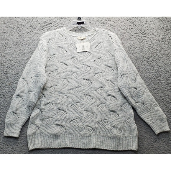 Sweaters - Peyton‎ Primrose Sweater Womens Size 1X Gray Knit Long Sleeve Crew Neck Pullover